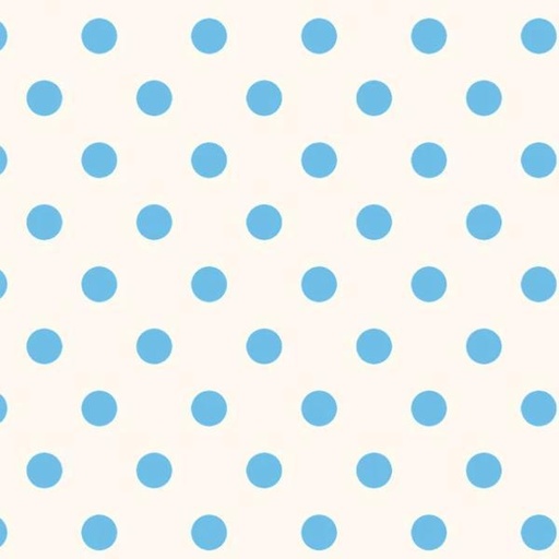 [PB-04634-B] Beach Baby Blue Dots On White  By Retro Vintage For P&B Textiles