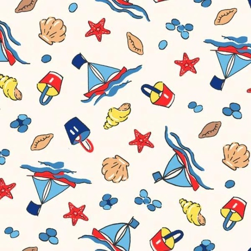 [PB-04635-MU] Beach Baby Tossed Toys Multi By Retro Vintage For P&B Textiles