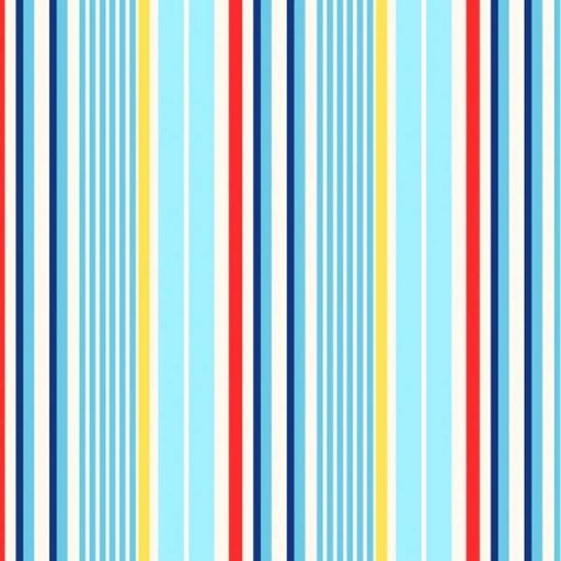 [PB-04630-B] Beach Baby Stripe Blue By Retro Vintage For P&B Textiles