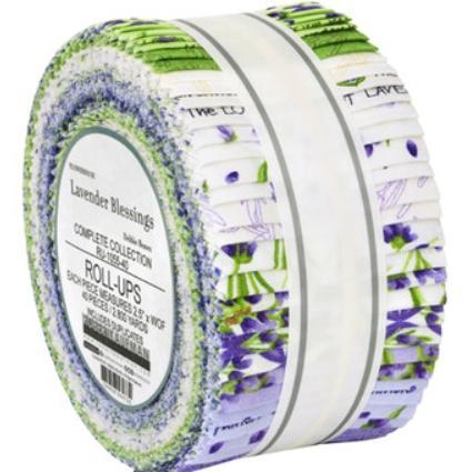 [KAUF-RU-1055-40] Lavender Blessings Roll-Ups 2.5" Strips by Debbie Beaves for Robert Kaufman