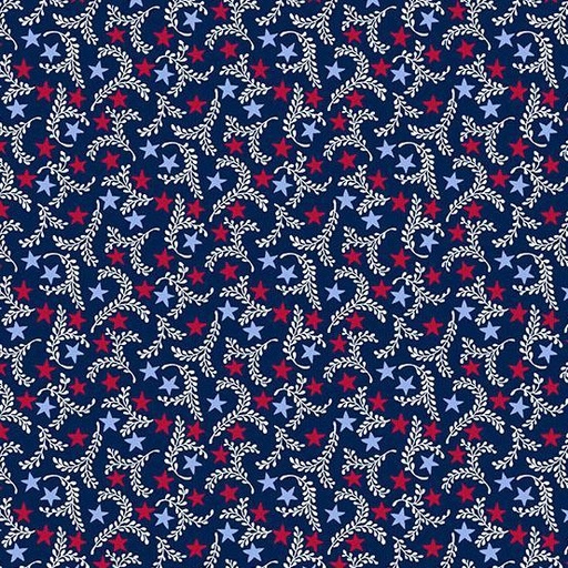 [AND-9938-B] Star Spangled Star Branches Blue for Andover Fabrics