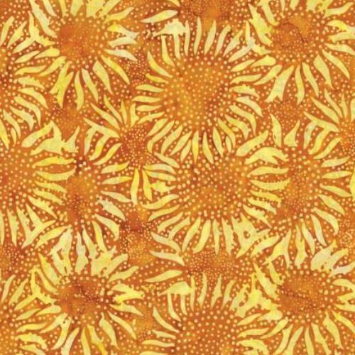 [HOF-884-529] Bali Chops Sunflower Marigold Batik By Hoffman Fabrics 