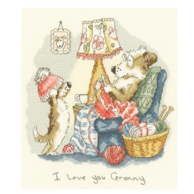 [WIC-XAJ19] I Love You Granny Cross Stitch Kit by Anita Jeram from Bothy Threads