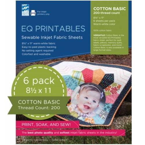 [EQ-P-FABRIC] Electric Quilt Printables Inkjet Fabric Sheets