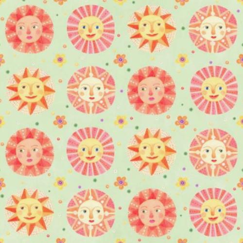 [PB-04616-MU] Wanderlust Suns Green By Stephanie Peterson Jones For P & B Textiles