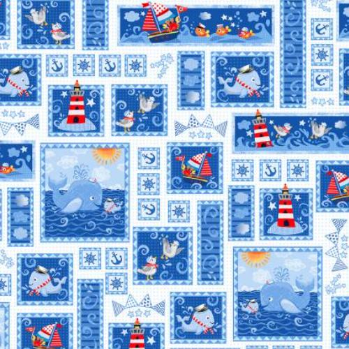 [PB-04679-MU] Baby Beluga Patchwork Multi By P & B Textiles