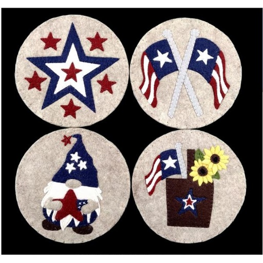 [CKR-K0622] Patriotic Coasters Kit From Rachel'S Of Greenfield