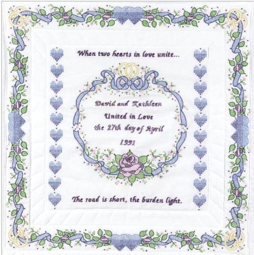 [JD-739-51] Wedding Wall Quilt From Jack Dempsey Needle Art