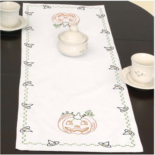 [JD-560-875] Halloween Table Runner Stamped for Cross Stitch & Embroidery