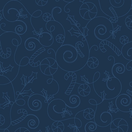 [MAY-10209-N] Cup Of Cheer Candy Scroll Navy By Kimberbell For Maywood Studio