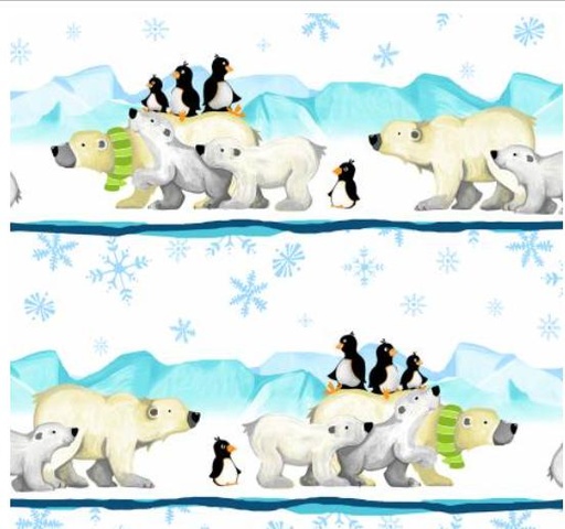 [SB-20399-100]  Burr The Polar Bear Pictorial Stripe White