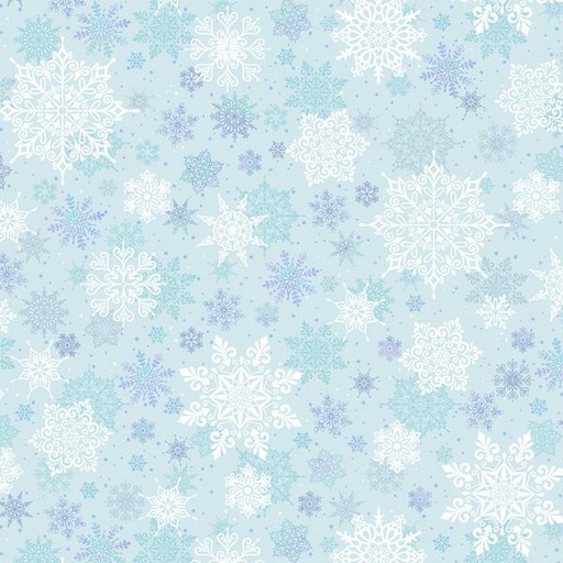 [STE-6446-70] First Frost Snowflakes Aqua Wideback From Studio E