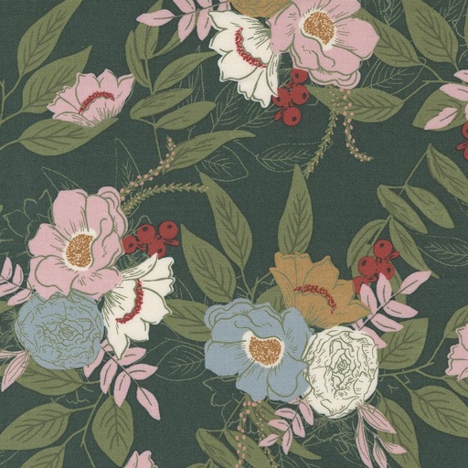 [MOD-45541-25] Slow Stroll Large Floral Pine By Fancy That Design House For Moda