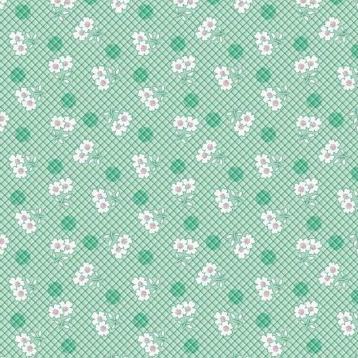 [RB-12281-MNT] Basin Feedsacks Daisy Mint By Stacy West For Riley Blake 