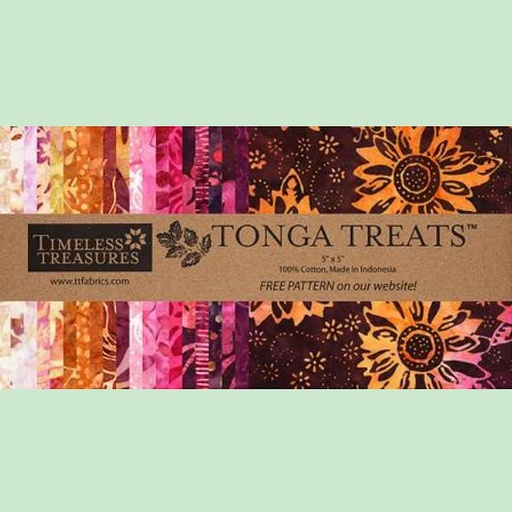 [TTR-MINI42-MER] Tonga Batik Merlot 5" Squares 20Pc/Bundle From Timeless Treasures