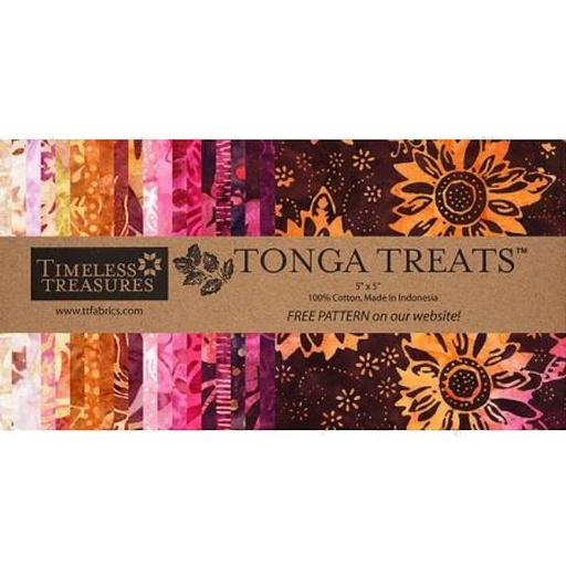 [TTR-MINI42-MER] Tonga Batik Merlot 5" Squares 20Pc/Bundle From Timeless Treasures