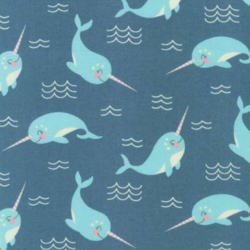 [KAUF-20962-59] Snow Snuggles Narwhals Ocean By Vanessa Lillrose & Linda Fitch For Robert Kaufman