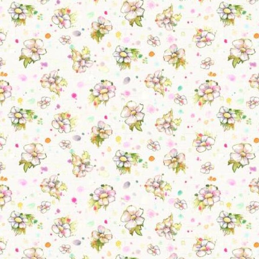 [PB-04740-MU] Boots & Blooms Small Floral Multi By Sillier Than Sally Designs For P & B Textiles