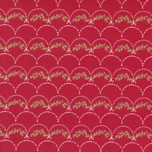 [MOD-20805-22] Joyful Joyful Garland Scallop Red By Stacy Iest Hsu For Moda Fabrics