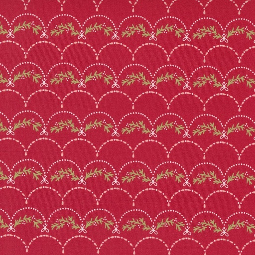 [MOD-20805-22] Joyful Joyful Garland Scallop Red By Stacy Iest Hsu For Moda Fabrics