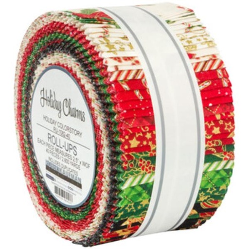 [KAUF-RU-1082-40] Holiday Charms 2.5" Strips by Robert Kaufman