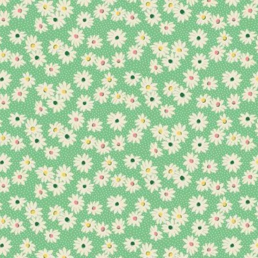 [HG-363-66] Nana Mae 6 Medium Daisies Green From Henry Glass