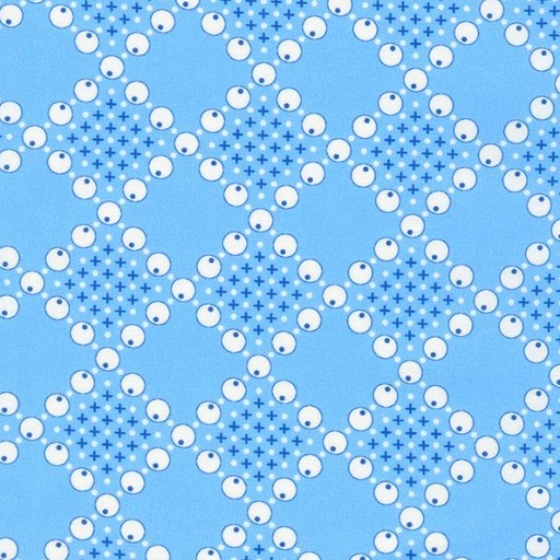 [KAUF-21032-4] Sunnyside Farm Grid Blue By Debbie Beaves From Flowerhouse For Robert Kaufman Fabrics