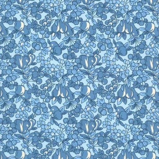 [KAUF-21033-4] Sunnyside Farm Fruit Blue By Debbie Beaves From Flowerhouse For Robert Kaufman Fabrics