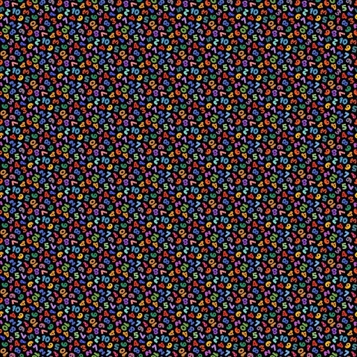 [NOR-24952-99] Abc 123 Small Numbers Black Multi By Bonnie Lemaire For Northcott Fabrics