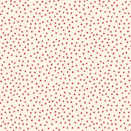 [HG-156-8] Say It With A Stitch Dots Cream/Red By Mandy Shaw For Henry Glass