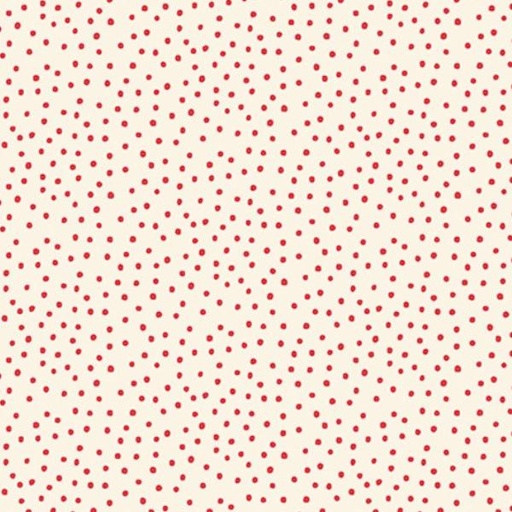 [HG-156-8] Say It With A Stitch Dots Cream/Red By Mandy Shaw For Henry Glass