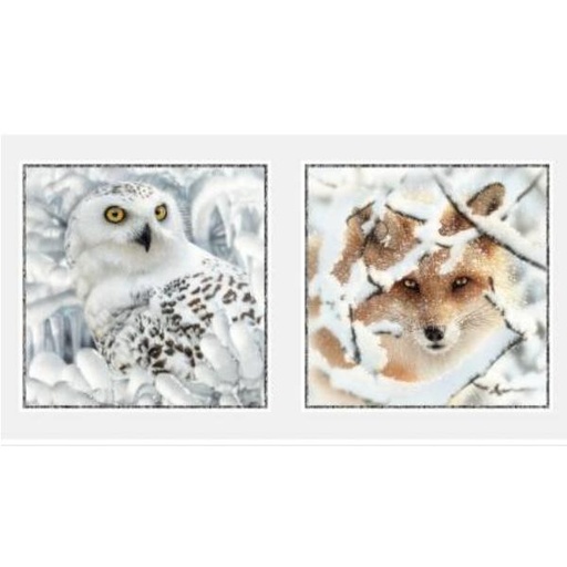 [PB-04754-PA] Spirit Animals Owl Fox Panel By Collin Bogle For P & B Textiles