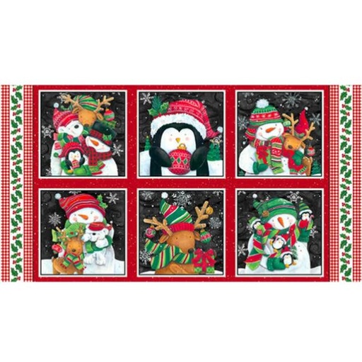 [BLAN-2233-99] Feeling Frosty Block Panel Black By Diane Kater For Blank