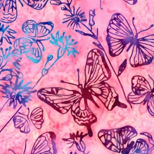 [ANF-9142-2] Don'T Bug Me Butterfly Pink By Anthology Fabrics