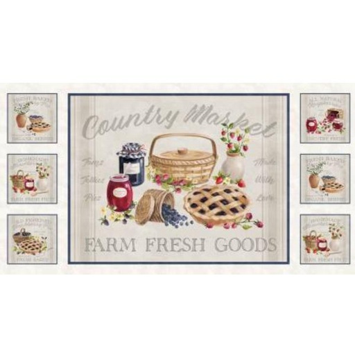 [PB-4799-PA] Homemade Happiness Country Market Panel By Silvia Vassileva Collection For P & B Textiles