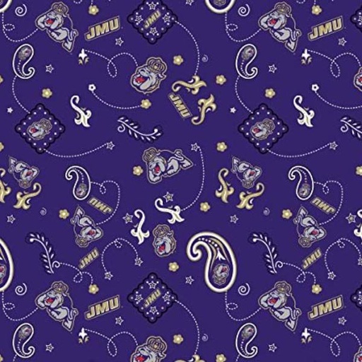 [FOT-JMU027] College Prints Jmu Duke Dog Bandana By Foust Textiles