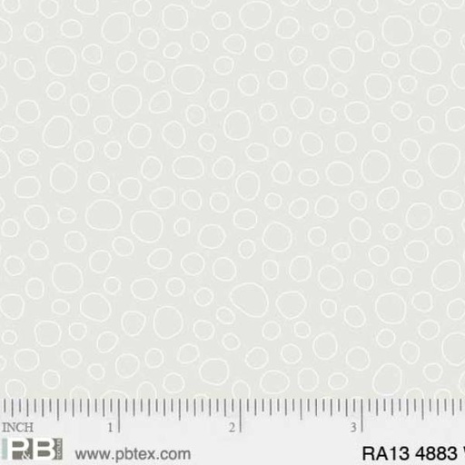 [PB-RA13-4883W] Ramblings 13 Circles White on White by P & B Textiles