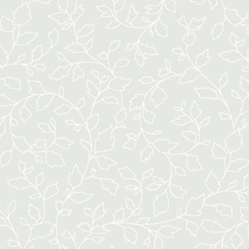 [PB-RA13-4881-W] Ramblings 13 Leaves/Vine White On White By P & B Textiles