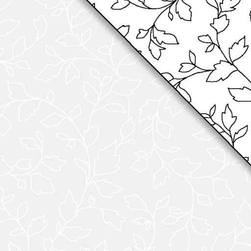 [PB-RA13-4881-W] Ramblings 13 Leaves/Vine White On White from P&B Textiles