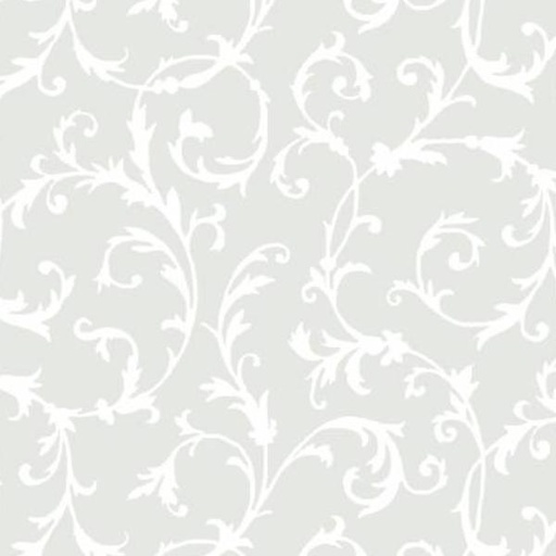 [PB-RA13-4885-W] Ramblings 13 Scroll White On White By P & B Textiles