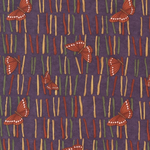 [MOD-6892-14] Sunflower Garden Butterflies Purple By Holly Taylor For Moda