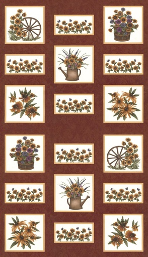 [MOD-6890-13] Sunflower Garden Panel Rust by Holly Taylor for Moda