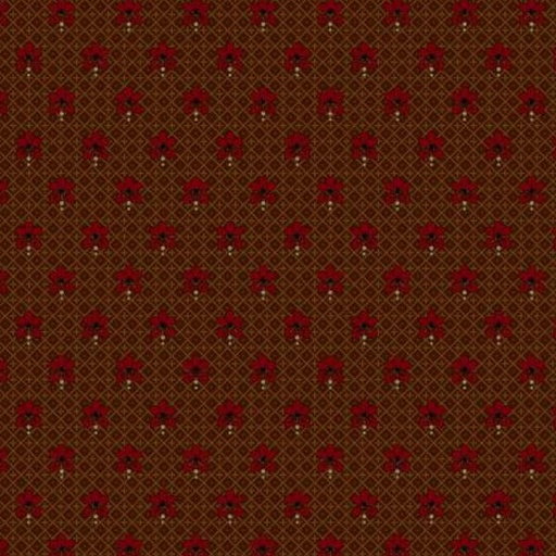 [MB-170431-BRN] Redwood Cupboard Floral Check Brown By Pam Buda For Marcus Fabrics