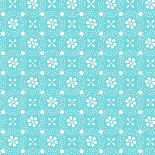 [MAY-8241-Q] Sippin' On Sunshine Dotted Circles Aqua Blue by Kimberbell for Maywood Studio