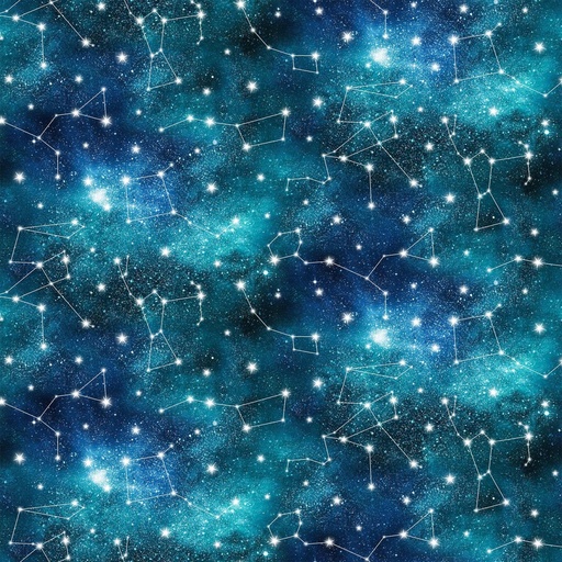 [NOR-24859-46] Universe Constellations Blue By Adrian Chesterman For Northcott