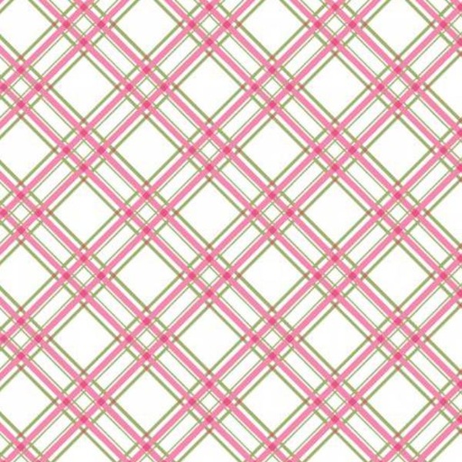 [MAY-8244-PG] Kimberbell Basics Diagonal Plaid Pink From Maywood Studio