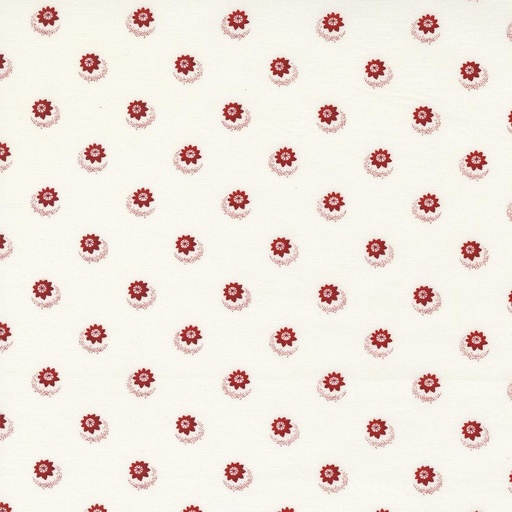 [MOD-49191-11] Red White Gatherings Dahlia Vanilla By Primitive Gatherings For Moda Fabrics