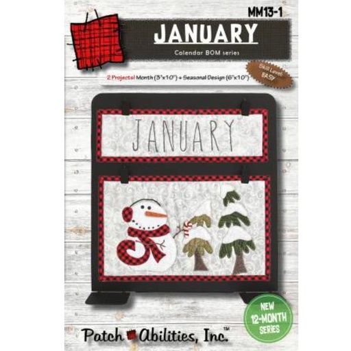 [PAMM13-1B] January Calendar Series Mach Emb. By Julie Wurzer For Patch Abilities