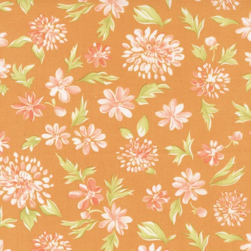 [MOD-20451-14] Cinnamon Cream Floral Mums Butterscotch By Fig Tree Co. For Moda