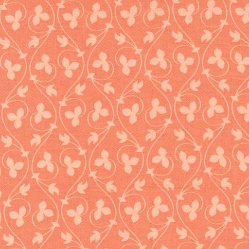 [MOD-20455-18] Cinnamon Cream Acorn Vines Coral By Fig Tree Co. For Moda
